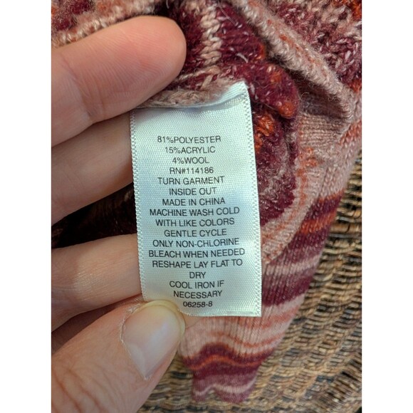 Ana Wool Striped Cropped Sweater Women's Small Oversized Slouchy Relaxed Fit - Picture 4 of 4